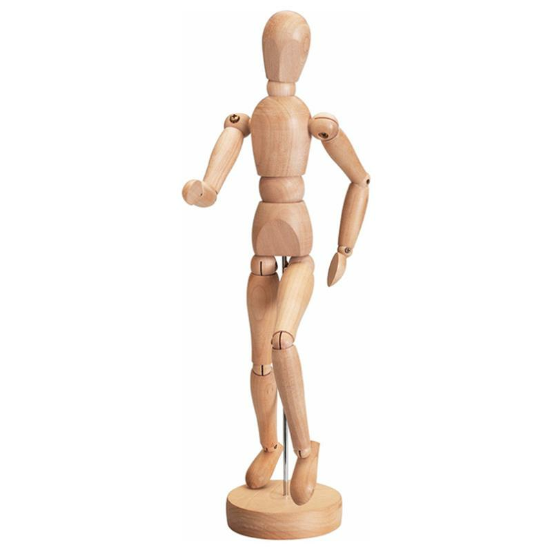 

1 Pc 5.5/8/12 Inch Painting Sketch Wooden Man Model Artist Movable Limbs Doll Wood Carving Man Wooden Toy Art Draw Actio