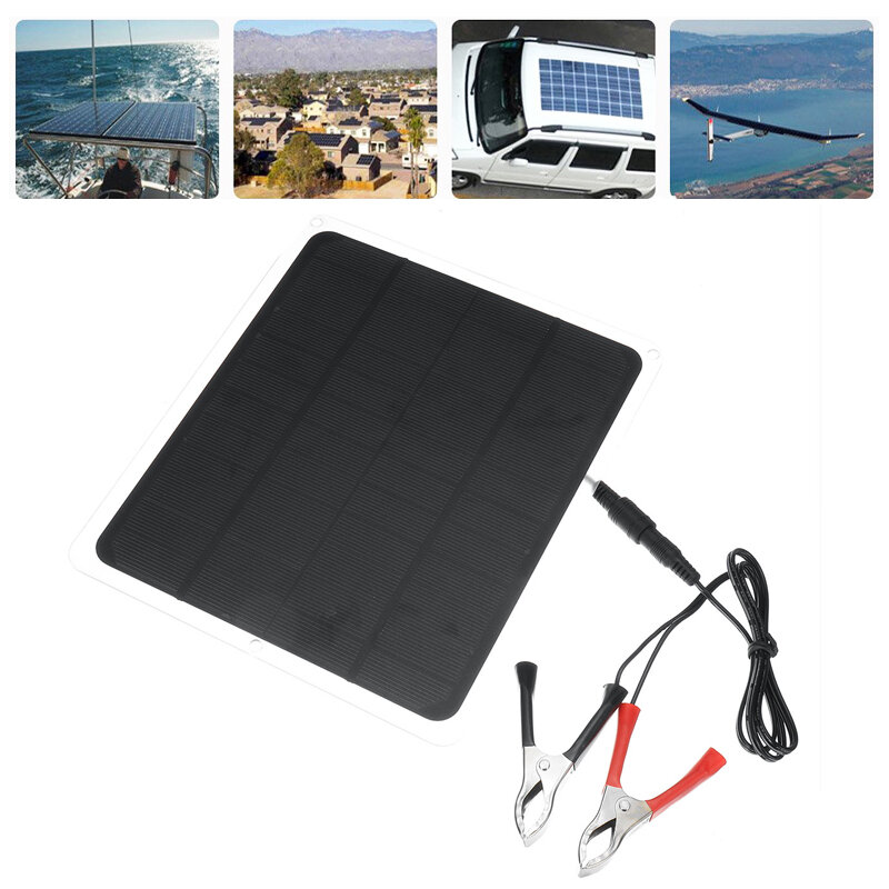 

20 Вт 12 В Солнечная Панель для телефона Батарея Зарядное устройство RV Лодка Кемпинг 5V Порт USB 2.0