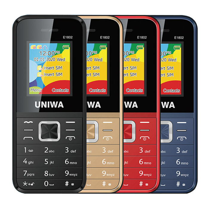 

UNIWA E1802 1.77 Inch Dual SIM Card 1800mAh Big Battery Long Standby Loud Speaker Wireless FM Senior Elder Feature Phone