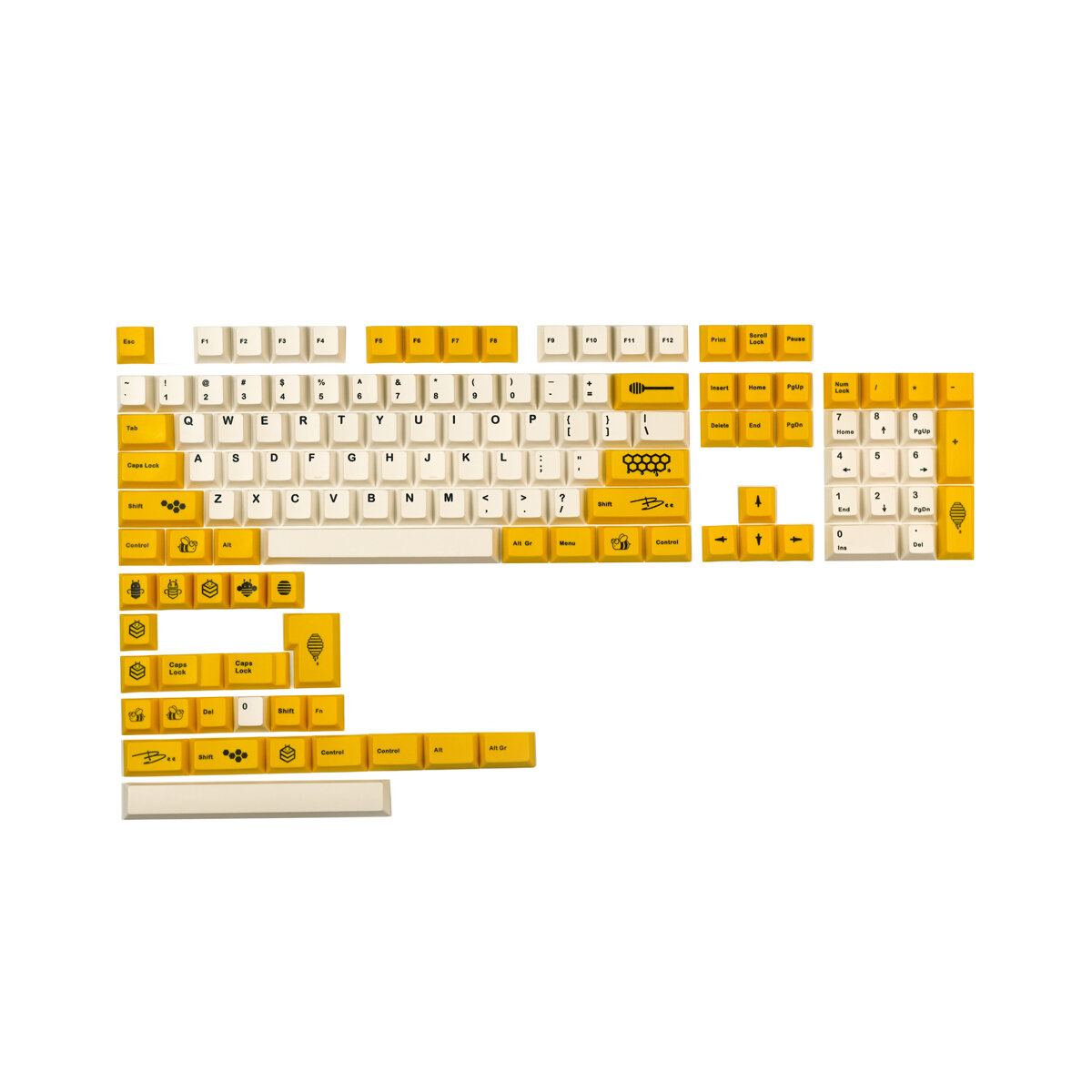 

128 клавиш Bee PBT Keycap Set Cherry Profile Sublimation Custom Keycaps for Механический Keyboard