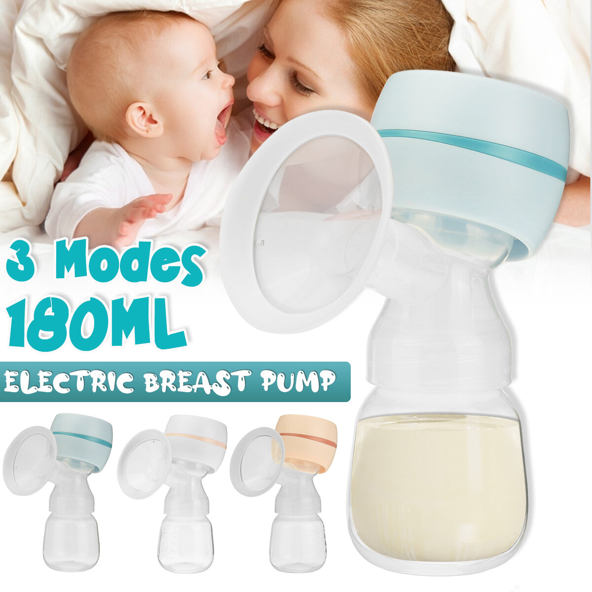 

Electric Breast Pump Breast Massager Mute Milk Feeding Collector Portable Baby Breastfeeding Bottle Lactation Soft Painl