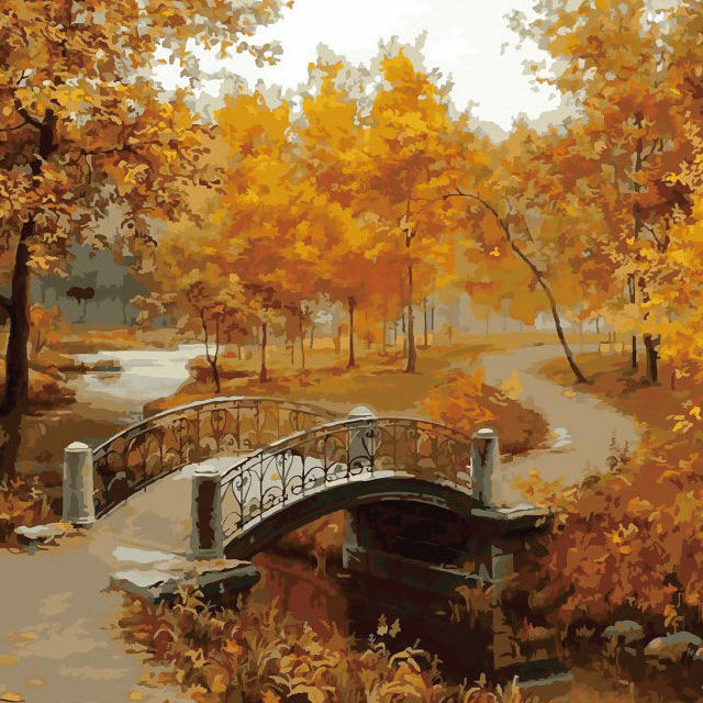 

DIY Безрамная живопись Осенний ветер - это шелушение полотняного полотна Масло Painting Paint Paper Art