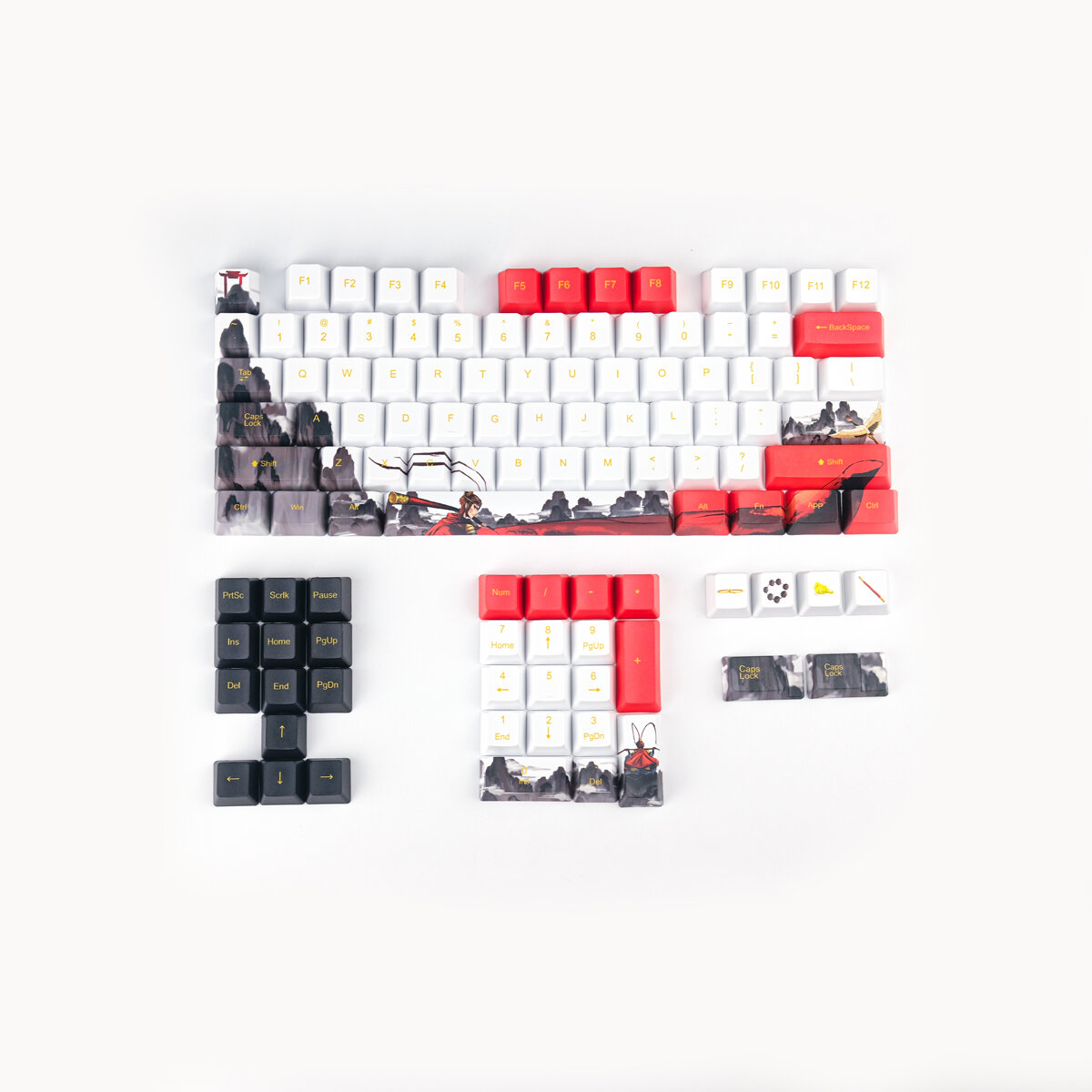 

110 клавиш Monkey King Keycap Set OEM Profile PBT пятисторонние сублимационные колпачки для клавиатур Механический