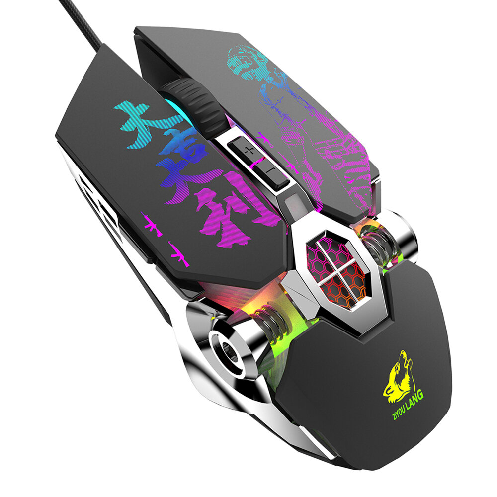 

ZIYOULANG M3 Проводная игра Мышь 8 Кнопки 6400DPI RGB Gaming Мышь USB-проводная мышь для геймеров для настольного компью