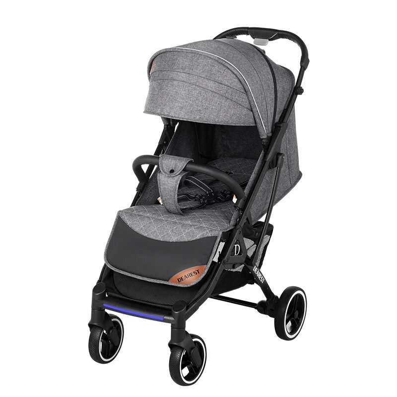 

[EU Direct] DEAREST BABY NO.819 Kids Stroller 3 in 1 Adjustable Windproof Shopping Storage One-Button Folding Children C