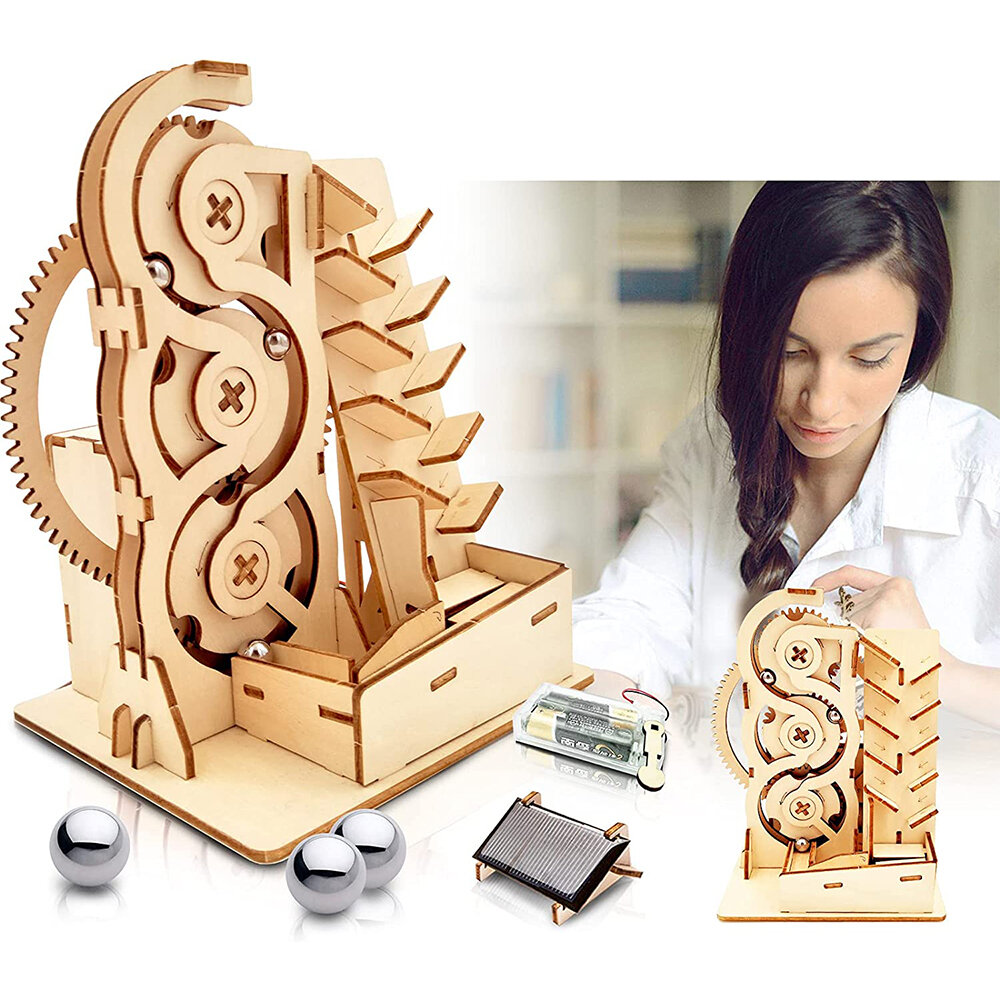 

Солнечная деревянная 3D-головоломка Marble Run DIY Модель Набор Наборы для творчества Обучающая древесина Механический С