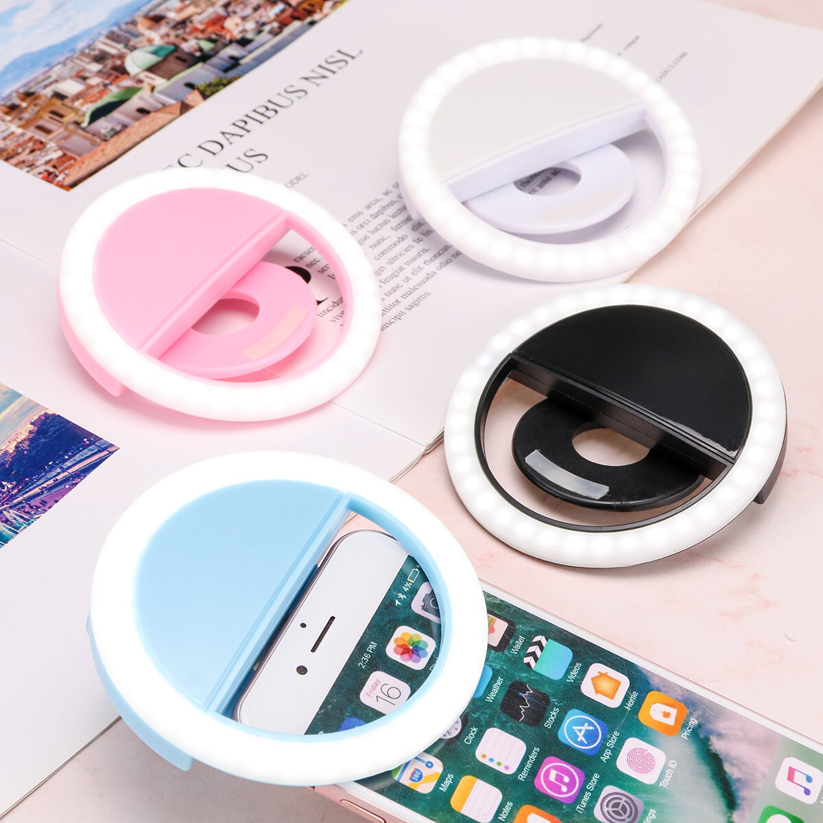 

Bakeey Selfie 36 LEDS Fill Лампа Ring Light Универсальный зажим 3 уровня яркости для мобильного телефона