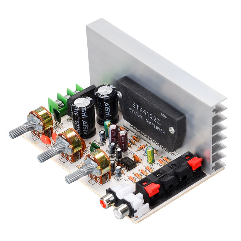 

DX-0408 50W+50W 2.0 Channel Thick Film Series Stereo Amplifier Board Dual AC15V-18V 10HZ-20KHZ Potentiometer Power Ampli