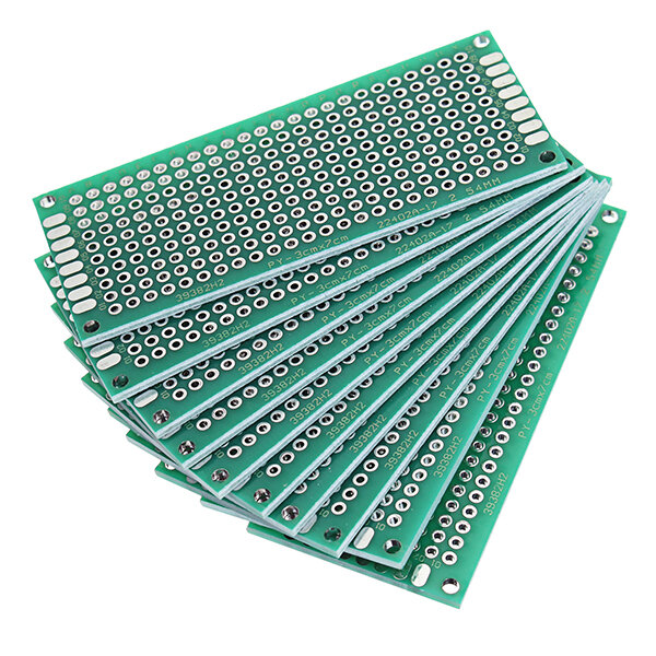 

Geekcreit® 10pcs 30x70mm FR-4 2.54mm Double Side Prototype PCB Printed Circuit Board