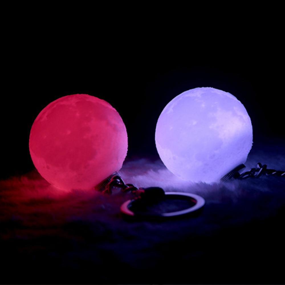 

Портативный Лунный Свет 3D-Печати Брелок Colorful LED Ночь Лампа Творческий Батарея Работает Сумка Декор