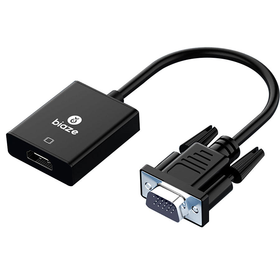 

Biaze VGA в HD Конвертерный кабель Видеокабель Аудиокабель HD Конвертер для телевизионного экрана Проектор ZH32 Черный