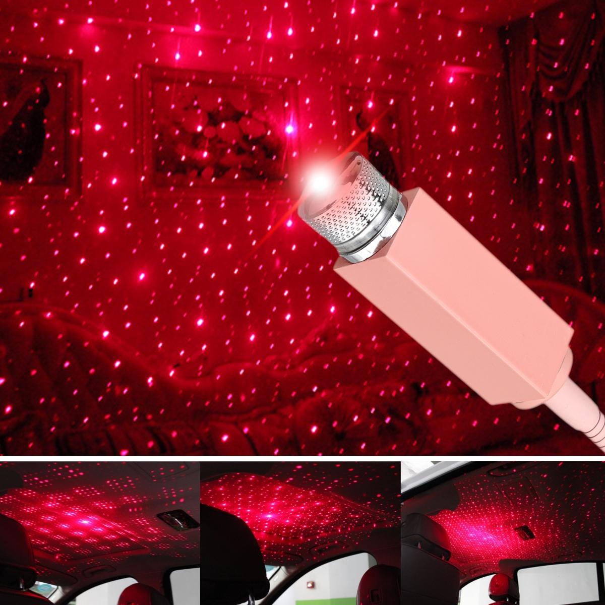 

LED Авто Интерьер Атмосфера Потолок Ночные звезды Огни Гибкая труба Украшение крыши Лампа USB-порт Красный свет