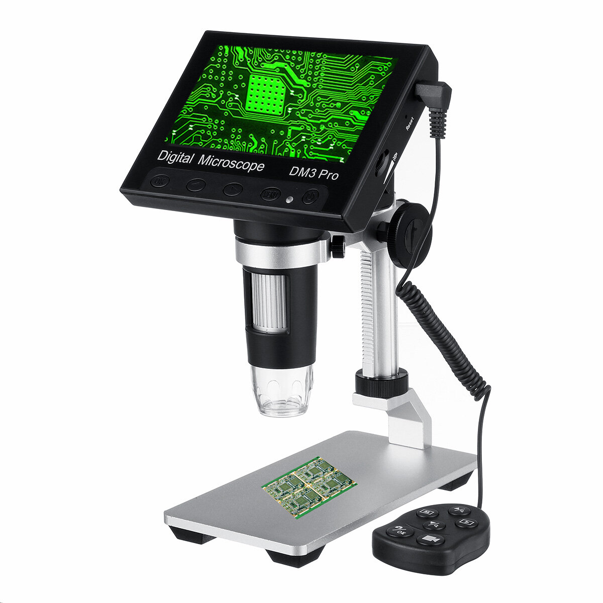 

DM3 Pro 1000X 4,3 дюйма 1080P Дистанционное Управление Портативная цифровая лупа для микроскопа камера с 8LED-подсветкой