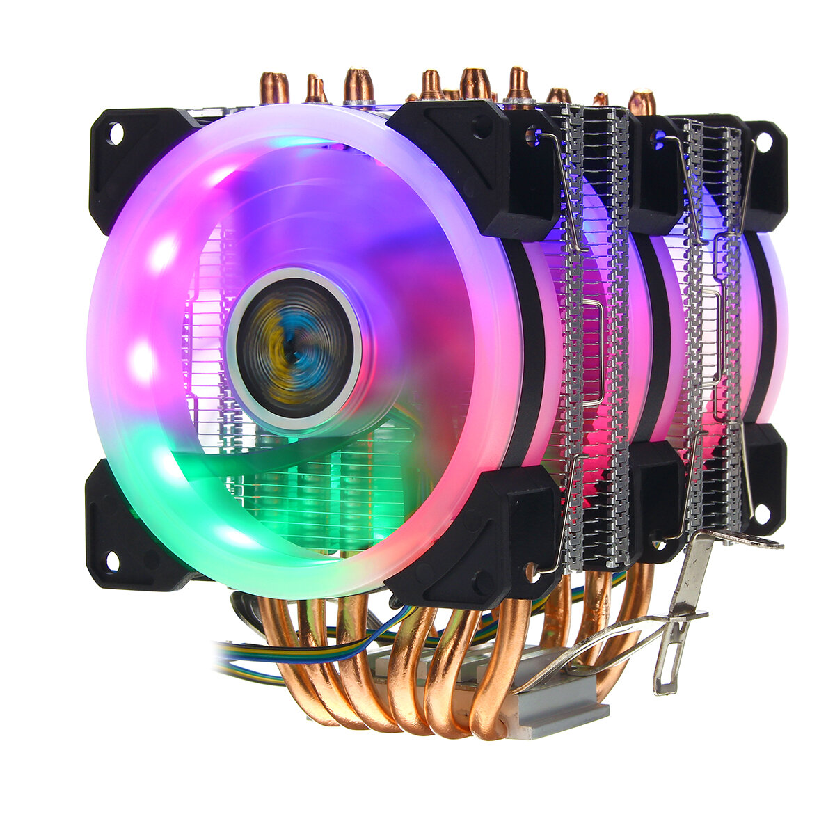 

Кулер процессора 6 Heatpipe 4 Pin RGB Вентилятор охлаждения для Intel 775/1150/1151/1155/1156/1366 AMD