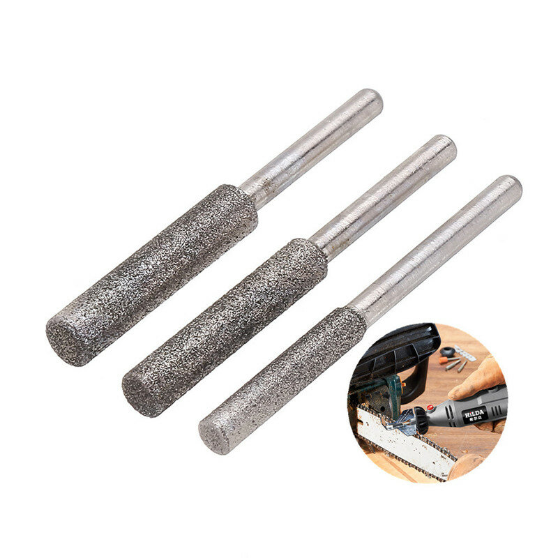 

3 Pc Diamond Chain Saw Sharpener Burr Stone Round File Fits 1453 Craftsman Grinding Rod Mill Rotary Tool
