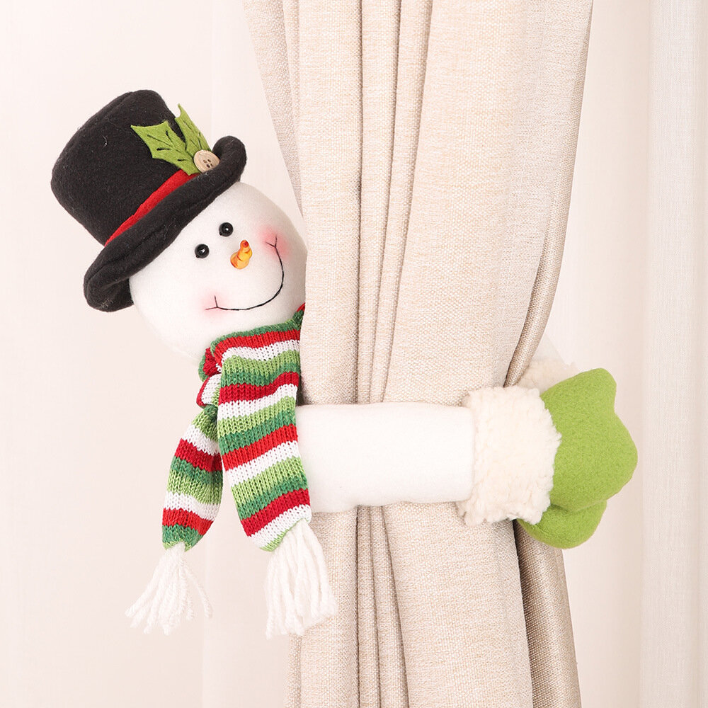 

Рождественские украшения Маленькая креативная пряжка для занавесок Мультфильм Старик Снеговик Лось украшения для штор