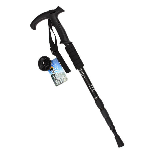 

Outdoor Adjustable Trekking Pole 4 Sections Walking Stick Crutch Camping Climbing Alpenstock Cane