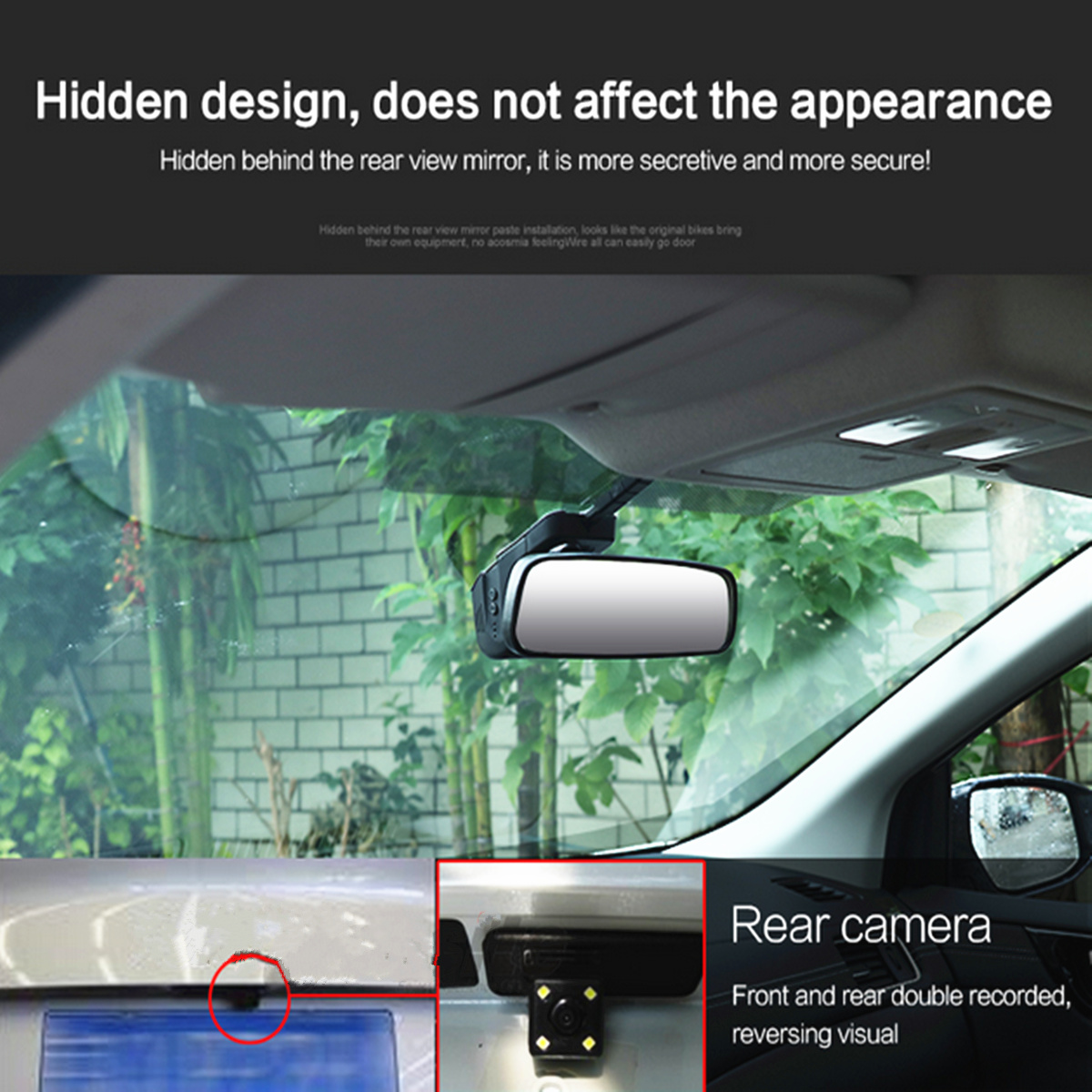 1080p Wifi Hd Car Hidden Dvr Camera With Dual Lens Night Vision Dash Cam App Ctrl