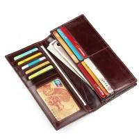Genuine Leather Fashion Business Long Wallet 11 Card Slots Card Holder Purse