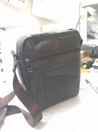 Men Retro Cowhide Crossbody Bag Genuine Leather Casual Shoulder Messenger Bag