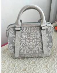 Women Faux Leather Vintage National Style Flower Print Handbag Crossbody Bag