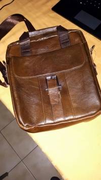 Men Genuine Leather Crossboby Bag Vintage Business Briefcase Dual Use Handbag