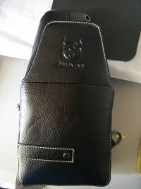 Bullcaptain® Men Black Brown Leather Crossbody Bag Casual Shoulder Sling Bag