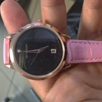SANDA P194 Fashionable Star Dial Display Ladies Watch Genuine Leather Strap Quartz Watch