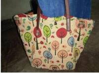 Women Canvas Elegant Printing Casual Handbag Shopping Tote Bag