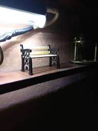 1:12 Wooden Bench Black Metal Dollhouse Miniature Garden Furniture Accessories