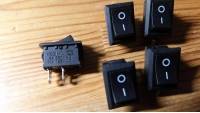 25pcs Black Push Button Mini Switch 6A-10A 110V 250V KCD1-101 2Pin Snap-In On/Off Rocker Switch