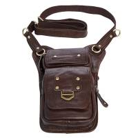 Ekphero Men Genuine Leather Vertical Shoulder Bag Vintage Leisure Business Crossbody Bag Phone Pack