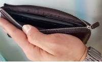 Men Genuine Leather Vintage Long Phone Wallet Zipper Card Holder Check Wallet