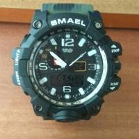 SMAEL 1545 Waterproof Camouflage Military PU Digital Watch LED Digital Dual Display Electronic Watch