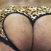 Plus Size Women Heart Cut Back Open Crotchless Leopard Hellcat Sexy Panties