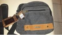 AERLIS Men Canvas Retro Leisure Shoulder Bag Multi Pocket Stitching Tools Kit Crossboby Bag
