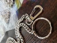 Silver Long Chain Clasp Keyring Metal Waist Belt Keychain
