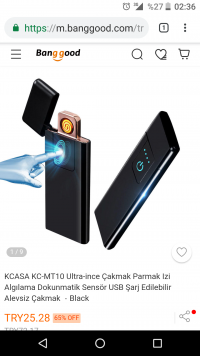 KCASA KC-MT10 Ultra-thin Lighter Fingerprint Sensing Touch Sensor USB Rechargeable Flameless Lighter