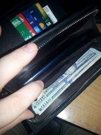 Men Checkbook Wallet Long Purse Mens Wallet Money Clip with Wrist Strap