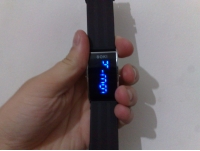 Men's Black Silicone Blue LED Digital Wrist Watch