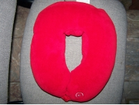 Red U Shape Fabric Vibrating Massager Neck Cushion Pillow