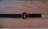 New Round Mirror Silica Gel Belt Unisex LED Wrist Watch