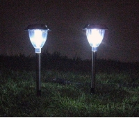 004 LED Solar Lawn Lights Stainless Steel Stake Garden Landscape Lamp