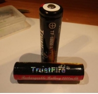 Two TrustFire Protected 3.7V 2400mAh Rechargeable Lithium Batteries