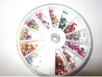 3mm Glitter Rhinestones Nail Art Decoration With Round Wheel