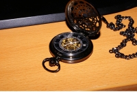 Vintage Men Steampunk Web Skeleton Mechanical Pocket Watch