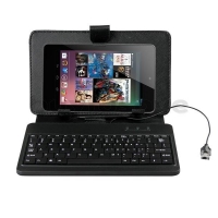 USB Keyboard Bracket PU Leather Case With Stand For 7 Inch Tablet PC 