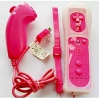 Built in Motion Plus Remote Controller Nunchuck For Wii Pink