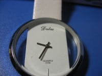 Unisex Leather Transparent Dial Hollow Quartz Wrist Watch