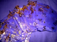 100pcs Purple Butterfly Organza Jewelry Pouch Favor Gift Bag 9.5X12cm